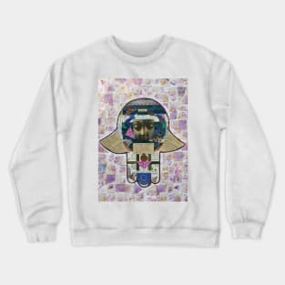 Buddha Speaks Hamsa by Harriette Knight Crewneck Sweatshirt